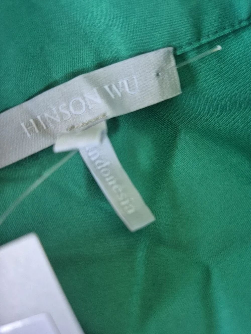 Hinson Wu Shirt Lilith Green Pleated Button Up Size L NEW